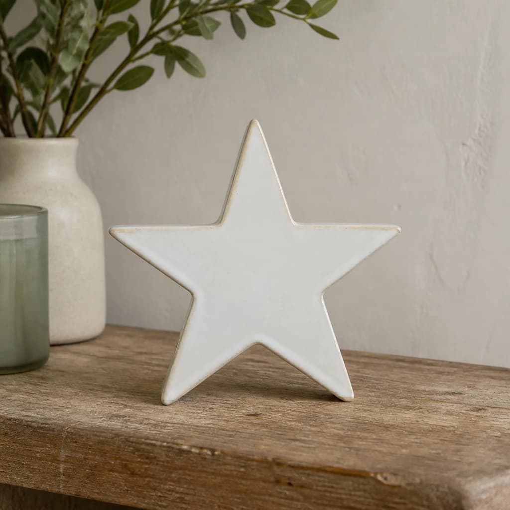 Small Ceramic Standing Star Decoration - Candles, photo 1 of 5