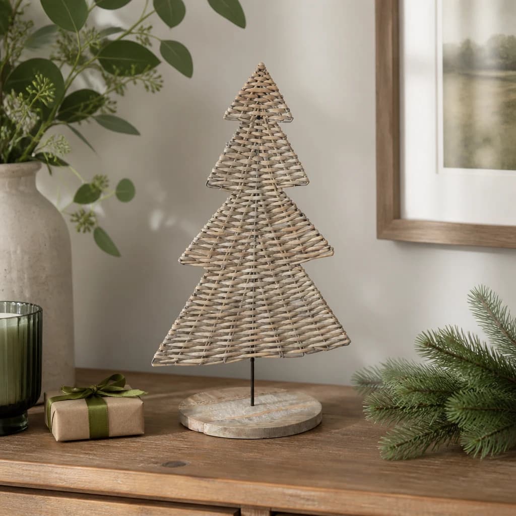 The Noel Collection Wicker Tree Ornament - Sculptures & ornaments, photo 1 of 3