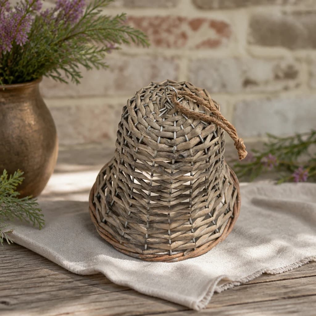 The Noel Collection Large Wicker Bell Decoration