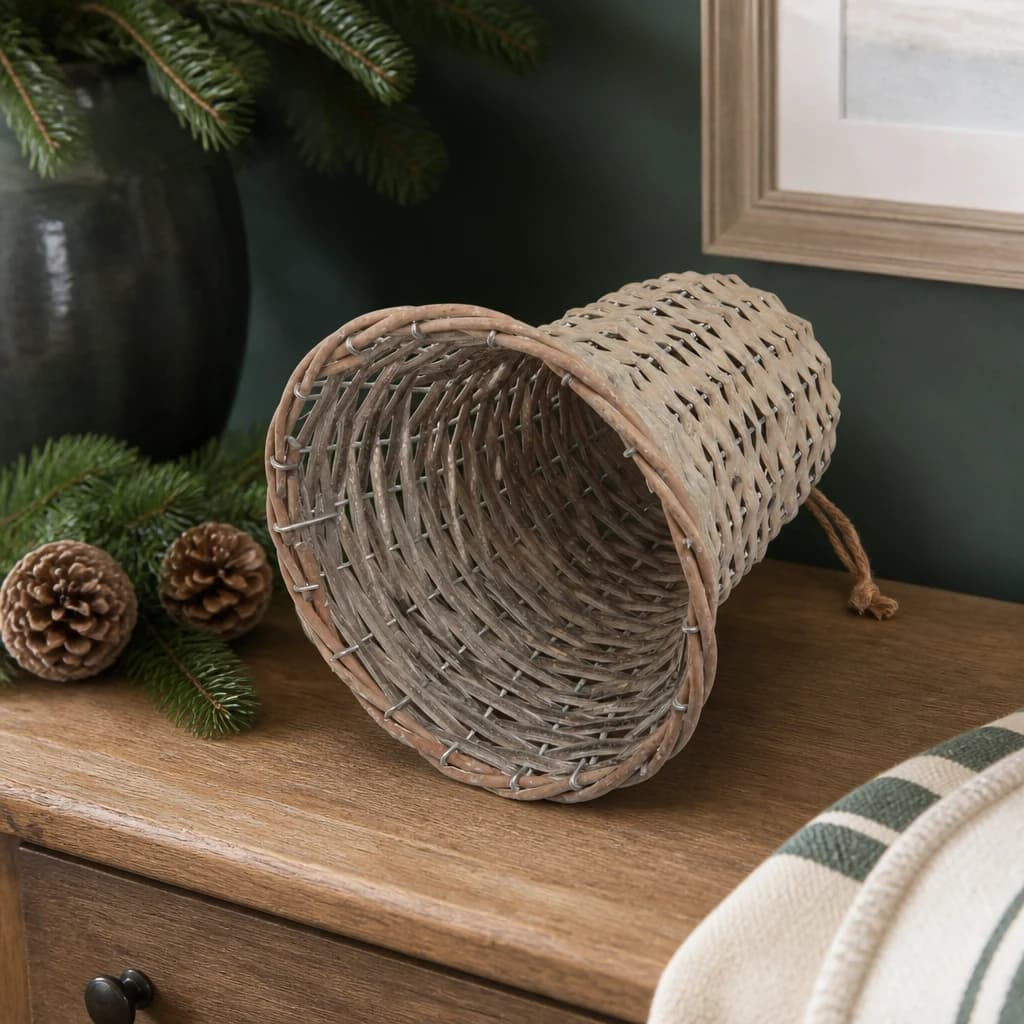 The Noel Collection Extra Large Wicker Bell Decoration