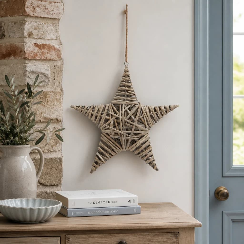 The Noel Collection Large Wicker Star Decoration - Sculptures & ornaments, photo 1 of 3