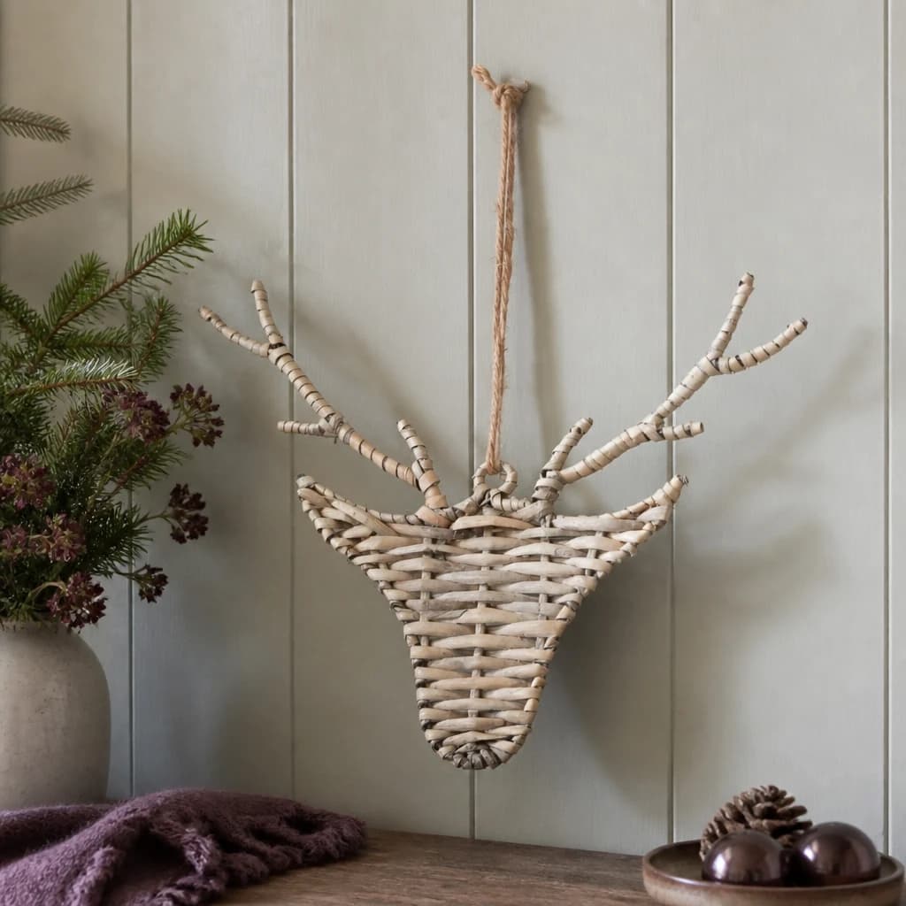 The Noel Collection Wicker Hanging Reindeer - Sculptures & ornaments, photo 1 of 2