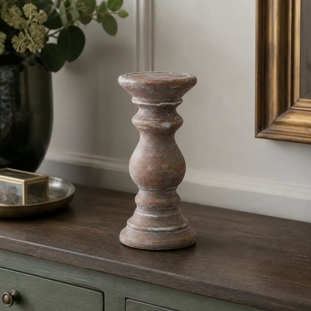 Siena Small Brown Column Candle Holder