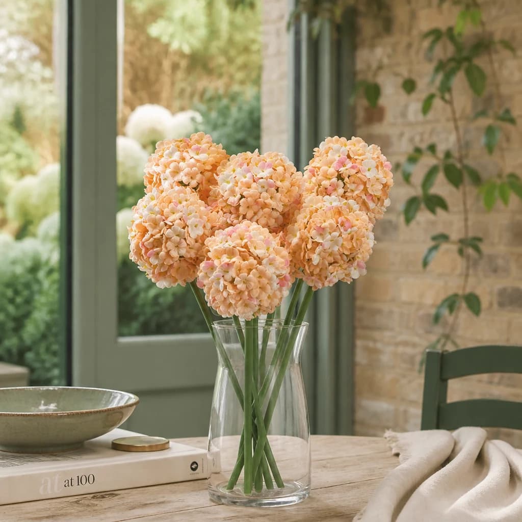 The Natural Garden Collection White & Apricot Allium — Pack of 5 - Artificial plants & flowers, photo 1 of 5