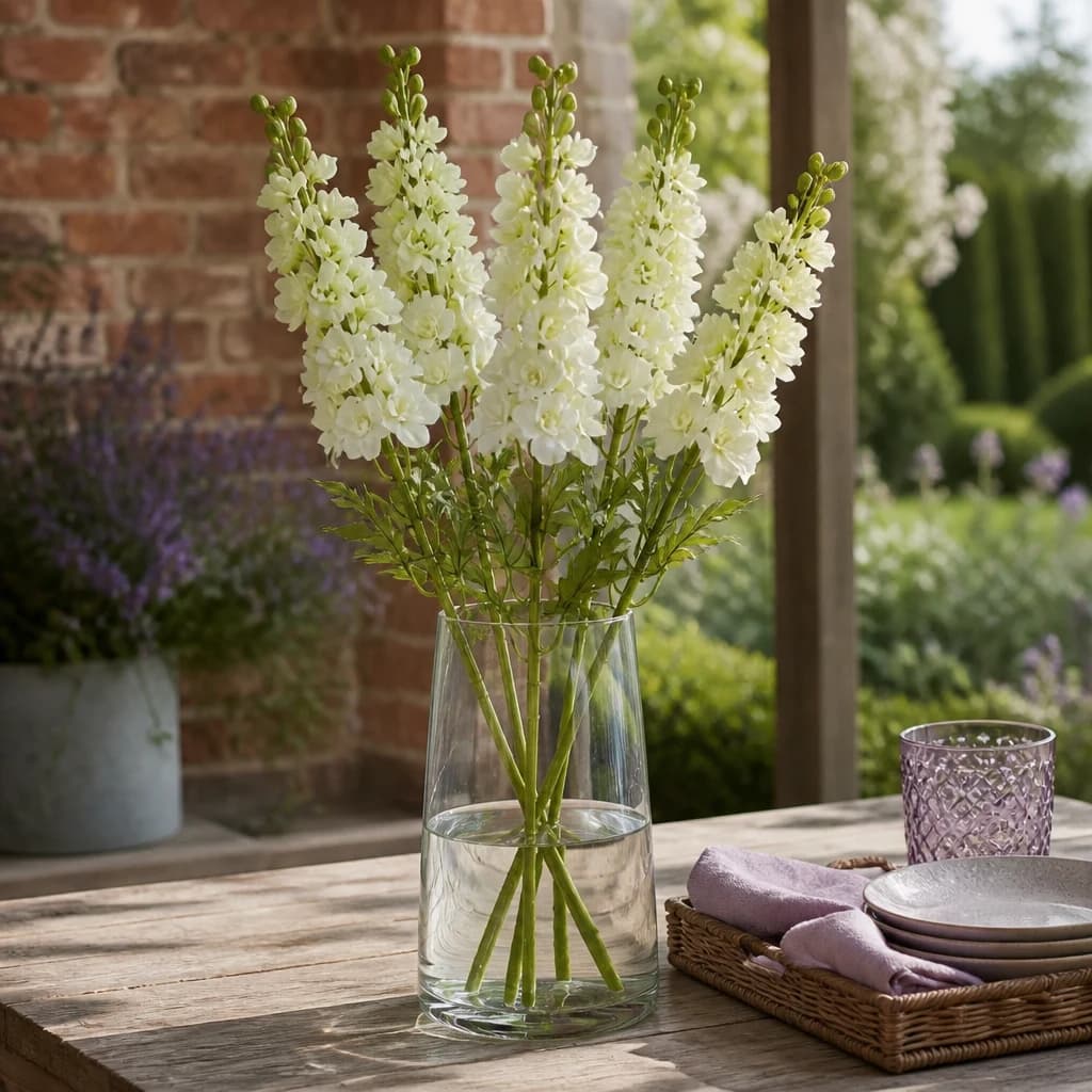 The Natural Garden Collection White Elatum Delphinium — Pack of 5 - Artificial plants & flowers, photo 1 of 3