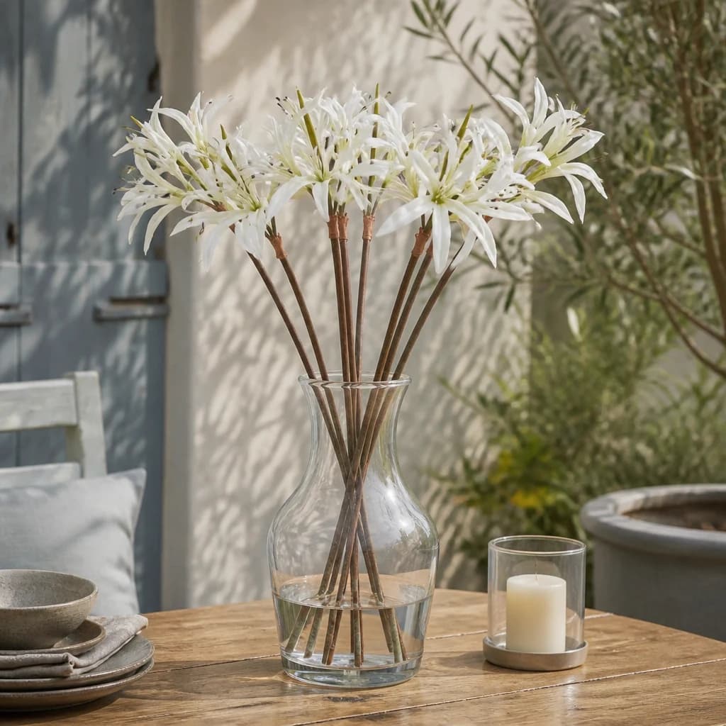 The Natural Garden Collection White Nerine Lily Stem — Pack of 5 - Artificial plants & flowers, photo 1 of 3