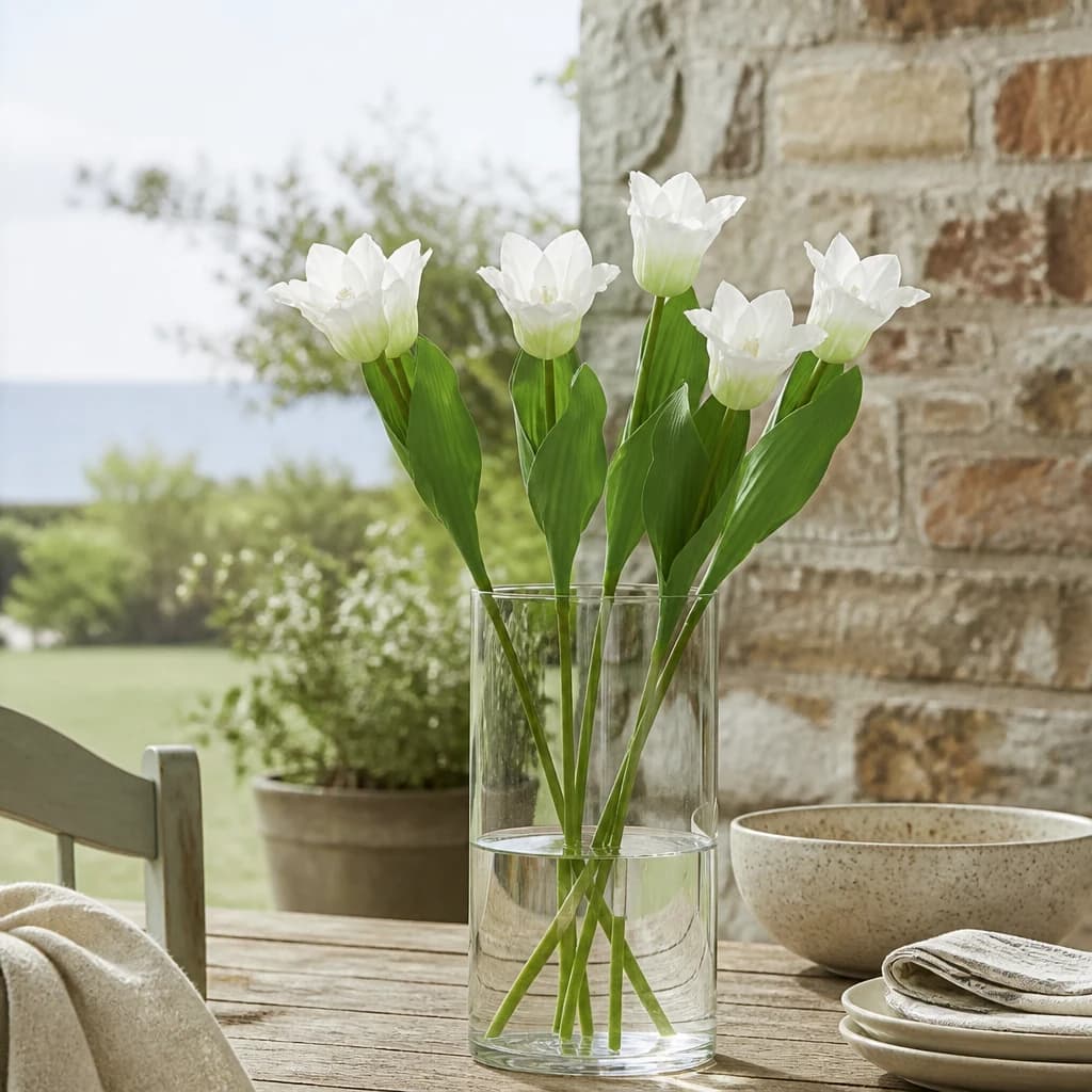 The Natural Garden Collection White Parrot Tulip — Pack of 5 - Artificial plants & flowers, photo 1 of 3