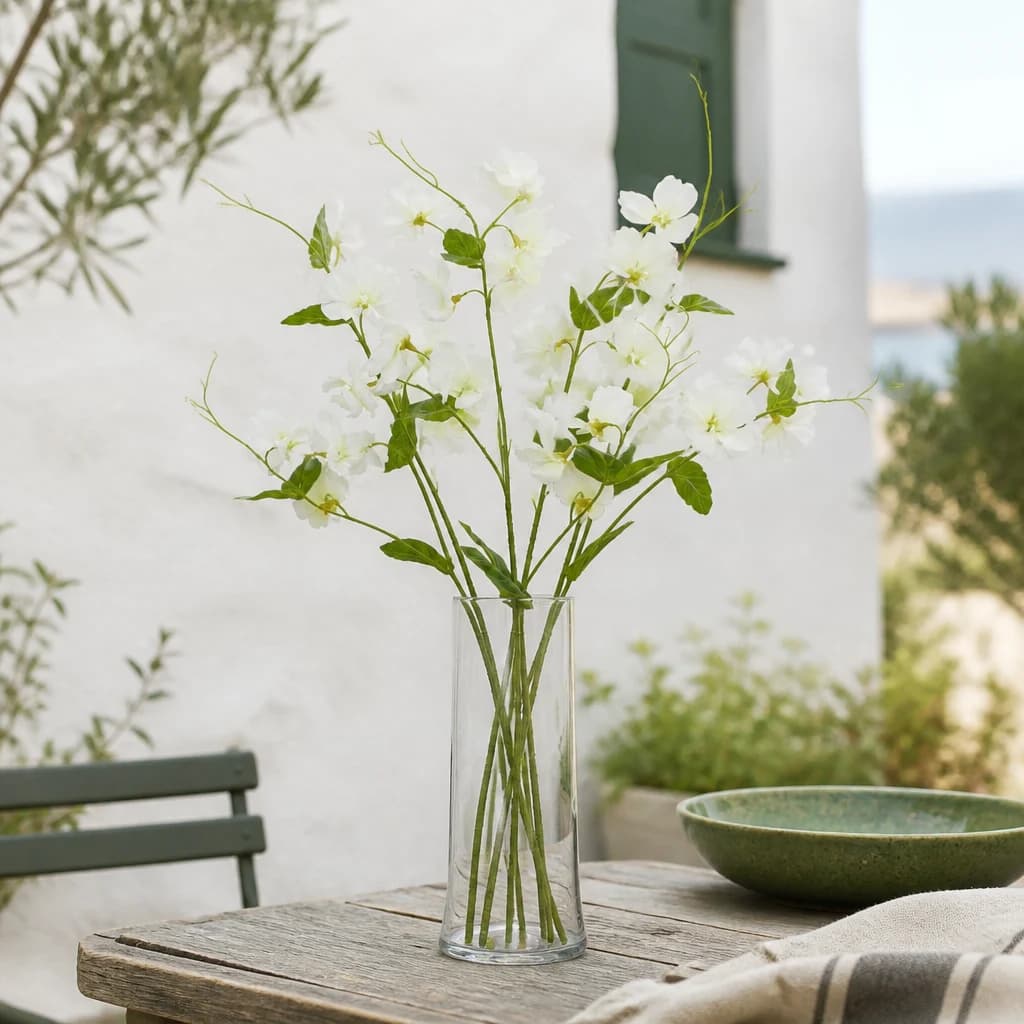 The Natural Garden Collection White Sweetpea Stem — Pack of 5 - Artificial plants & flowers, photo 1 of 4