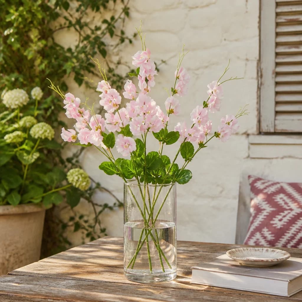 The Natural Garden Collection Pale Pink Sweetpea Stem — Pack of 5 - Artificial plants & flowers, photo 1 of 4