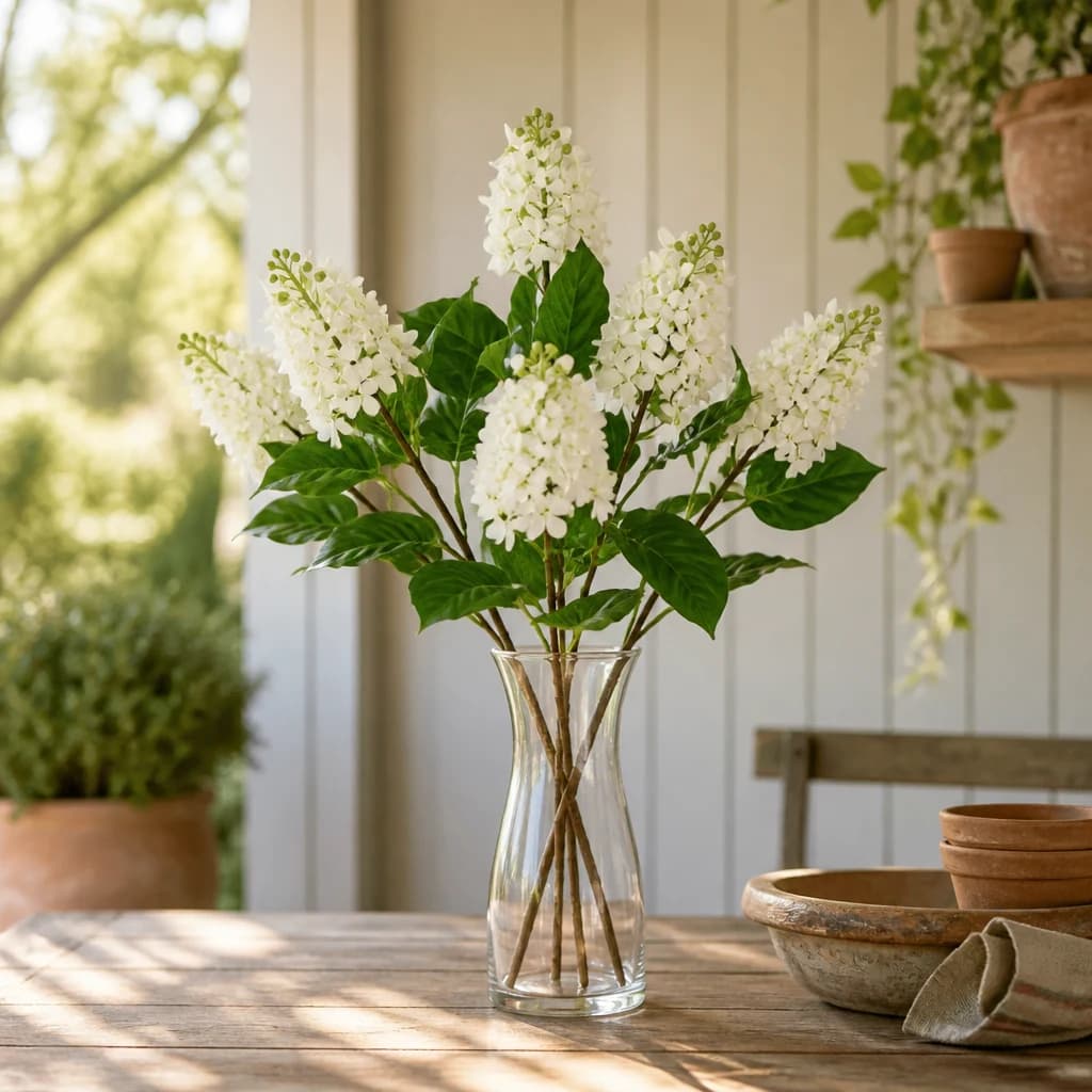 The Natural Garden Collection White Lilac Stem — Pack of 5 - Artificial plants & flowers, photo 1 of 3