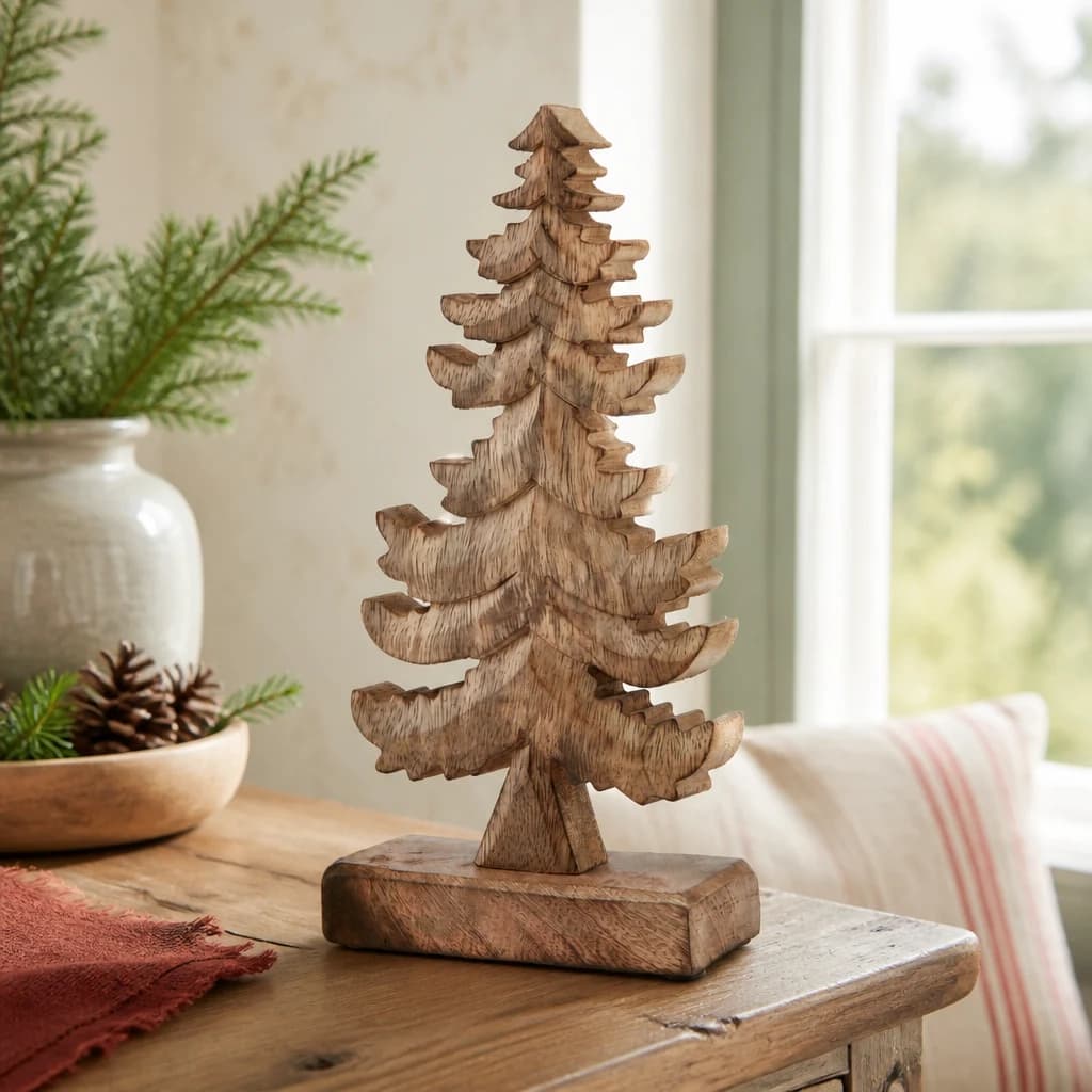 Natural Wooden Christmas Tree - Decorative, photo 1 of 3