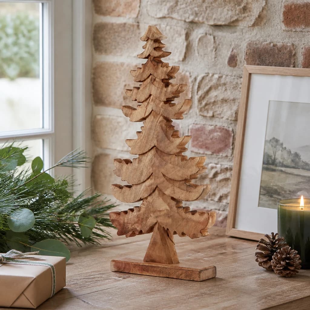 Natural Wooden Large Christmas Tree - Decorative, photo 1 of 4