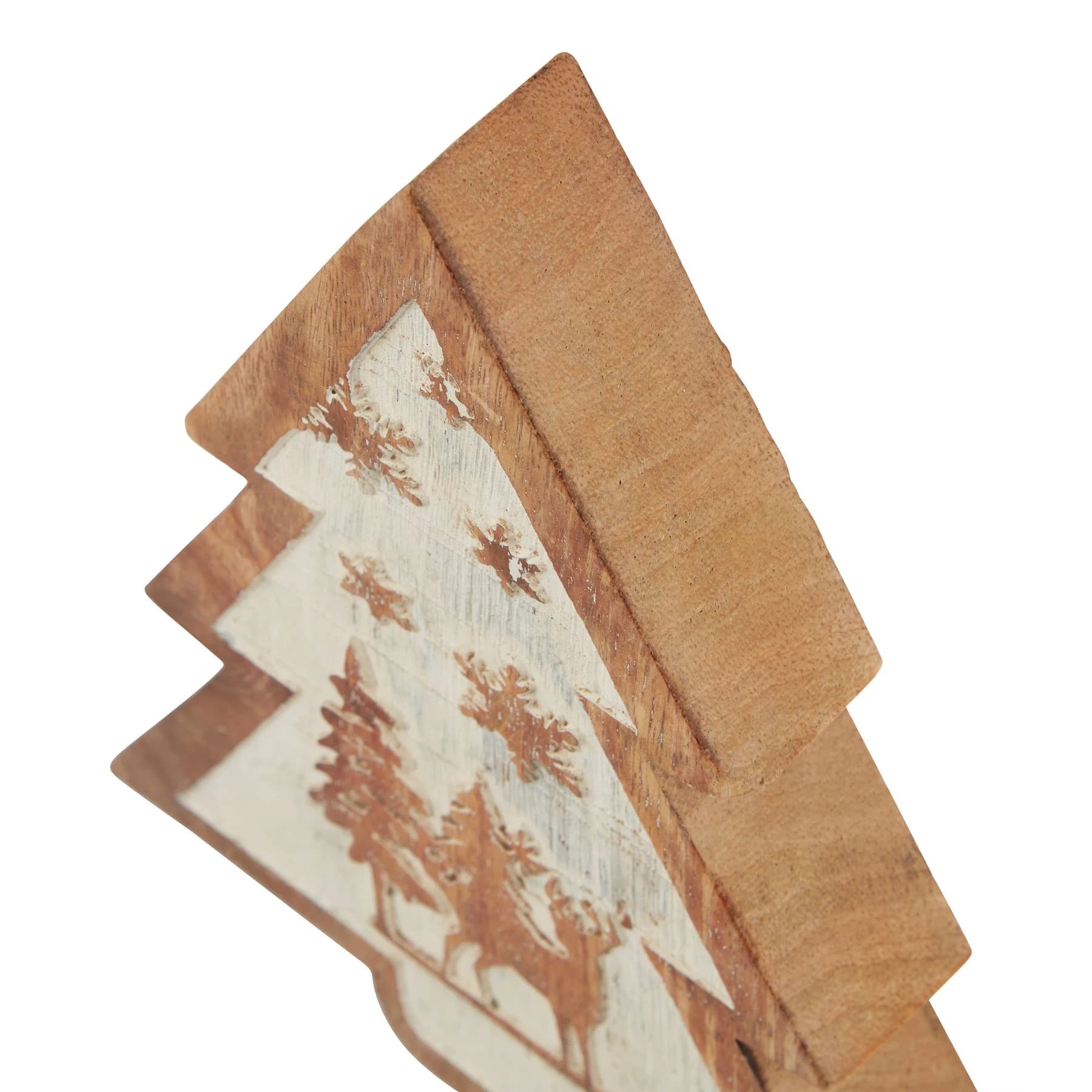 Natural Wooden Snow Scene Tree Decoration - Sculptures & ornaments, photo 3 of 3