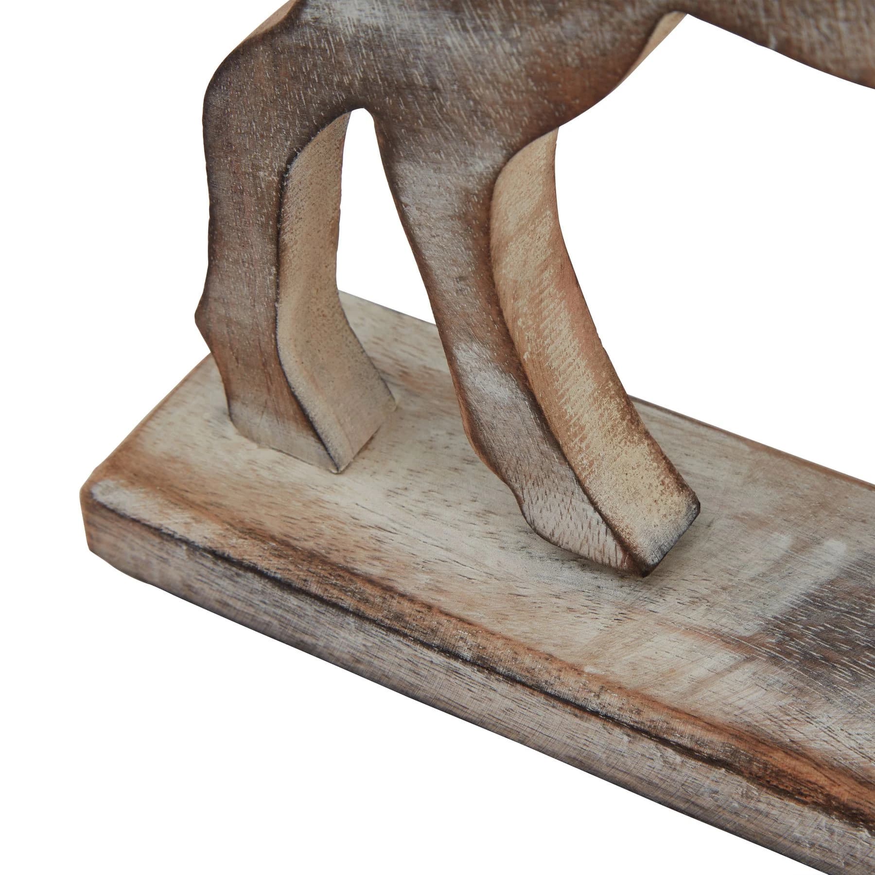 White Wash Collection Wooden Reindeer Decoration - Decorative, photo 4 of 4