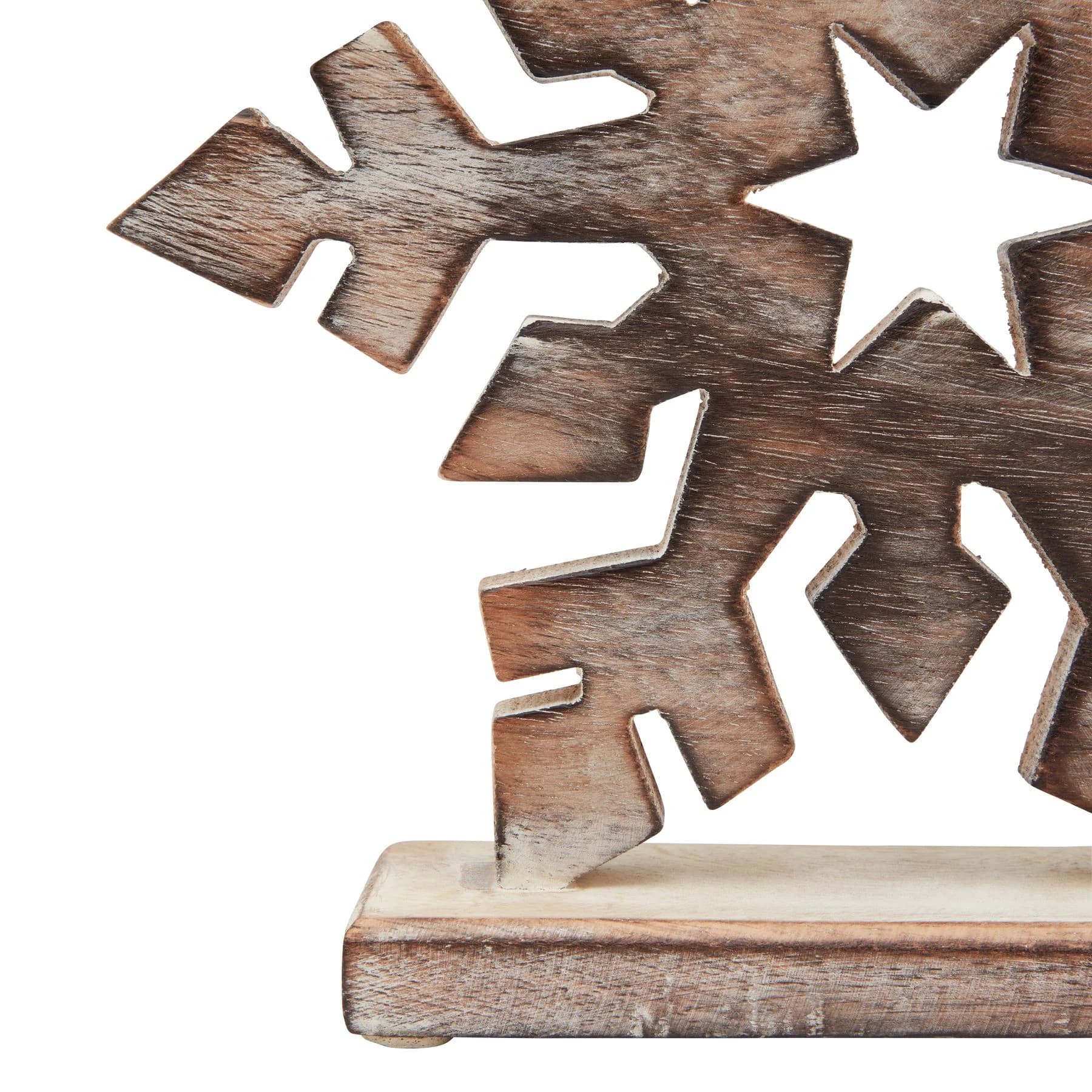 White Wash Collection Wooden Snowflake Decoration - Decorative, photo 3 of 3