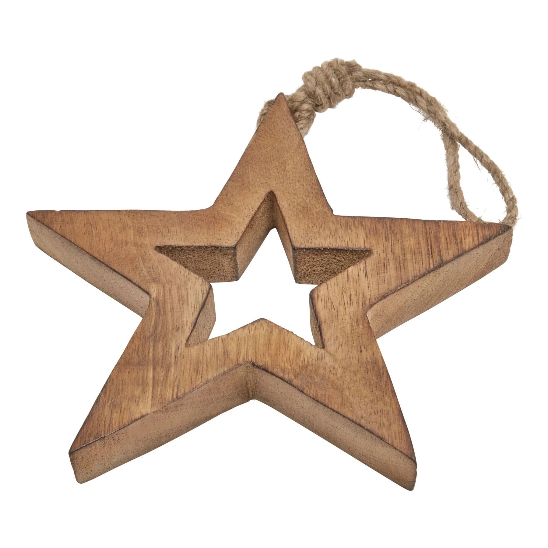 Natural Wooden Hanging Star - Decorative, photo 3 of 3