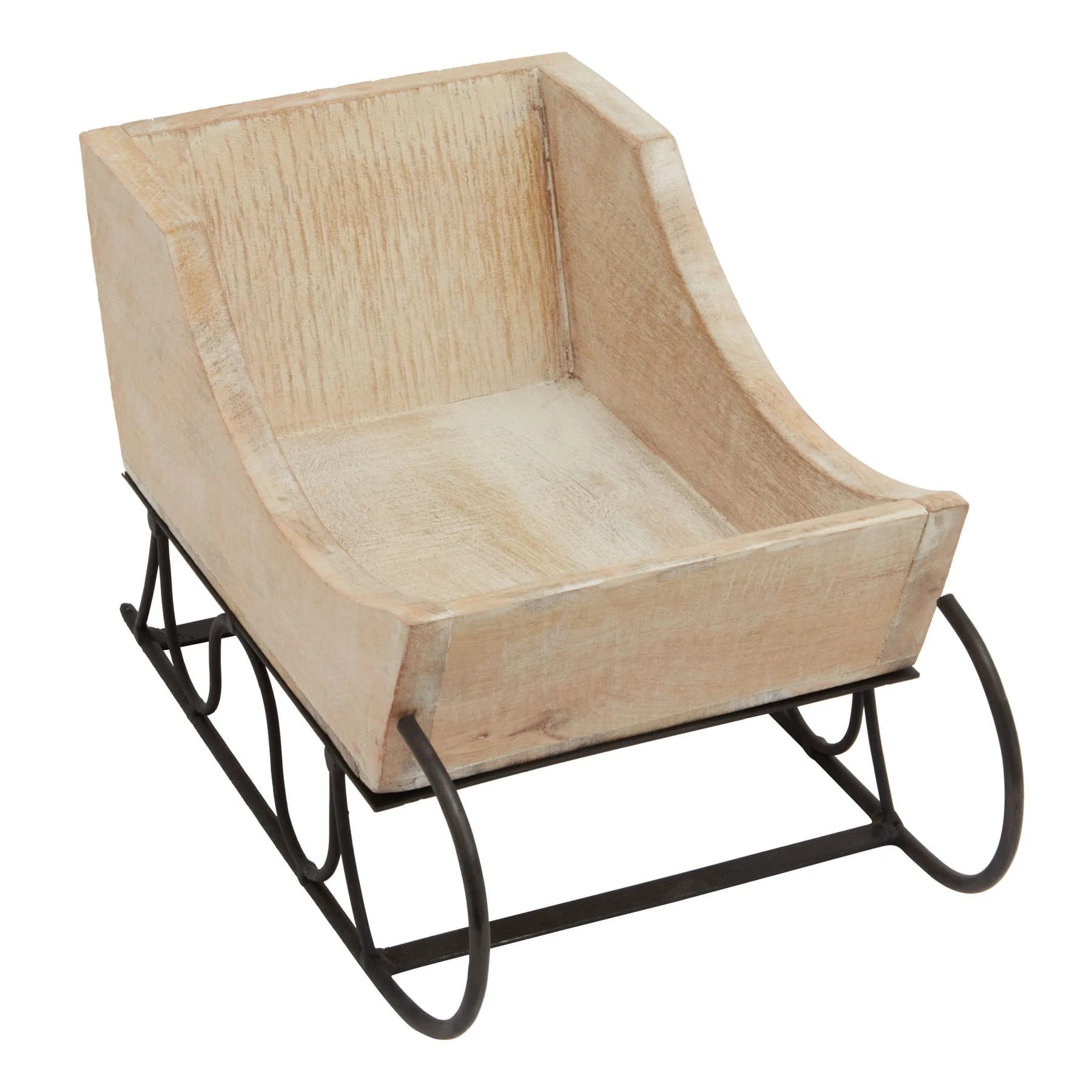 White Wash Collection Wooden Decorative Sleigh - Decorative, photo 3 of 3