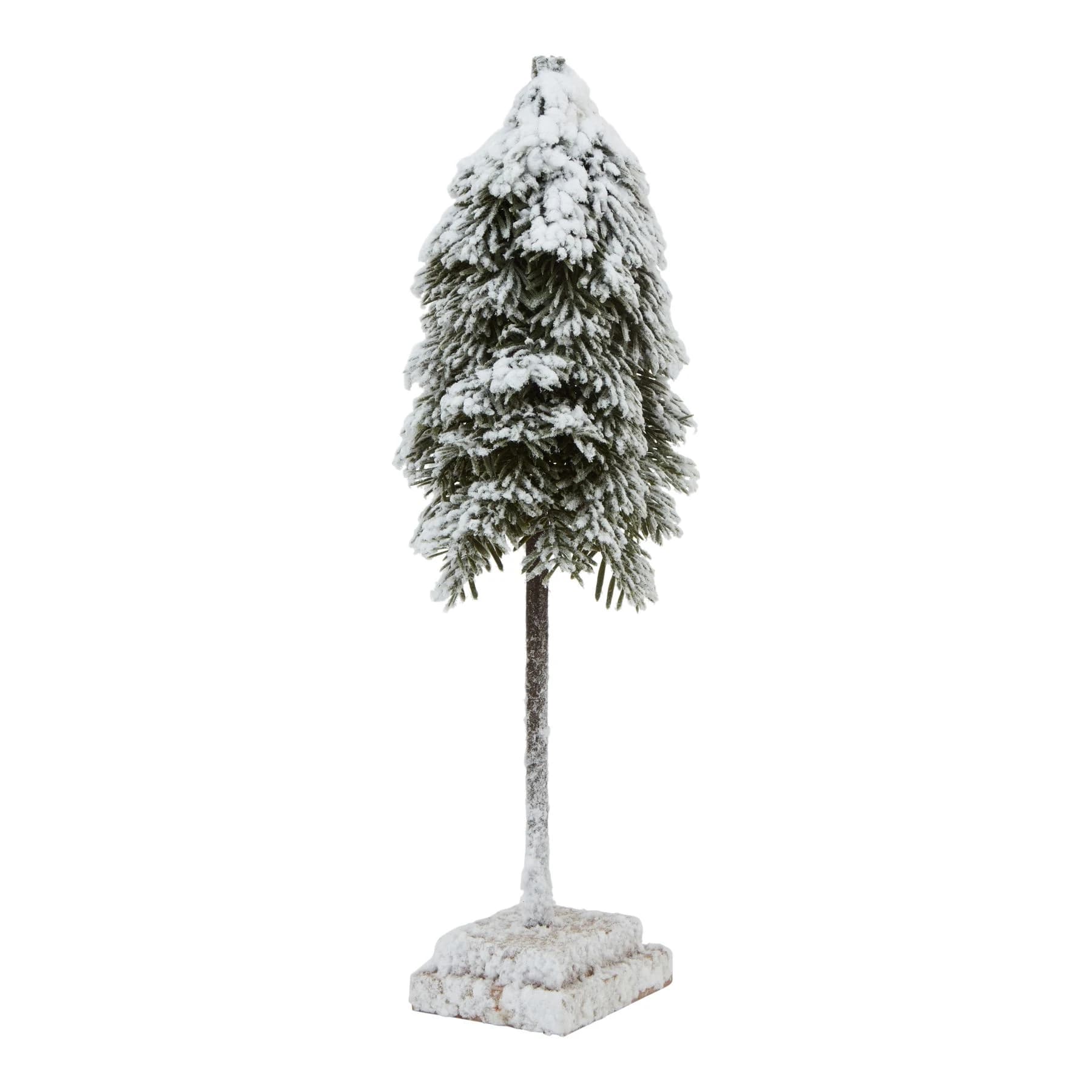 Medium Snowy Cedar Tree On Wood Block - Sculptures & ornaments, photo 2 of 4