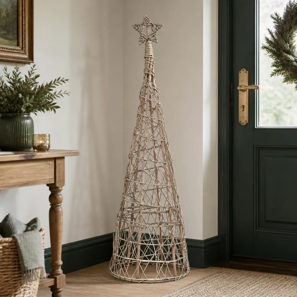 LED Wicker Christmas Tree With Star