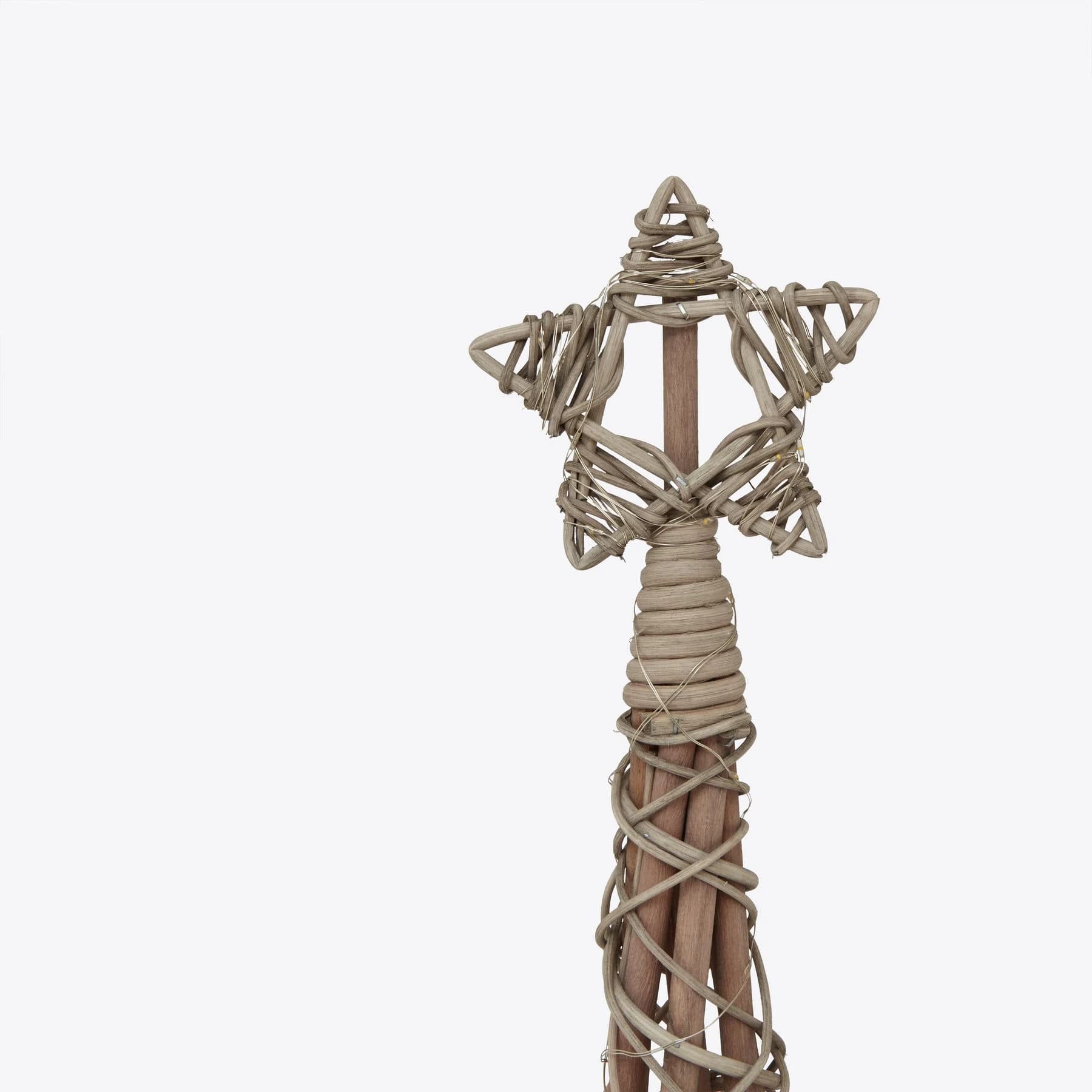 Small LED Wicker Christmas Tree With Star - Decorative, photo 2 of 5