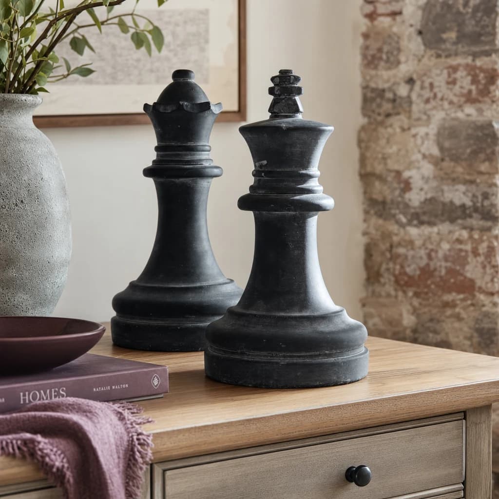 Amalfi Grey King Chess Piece - Vases, photo 1 of 5