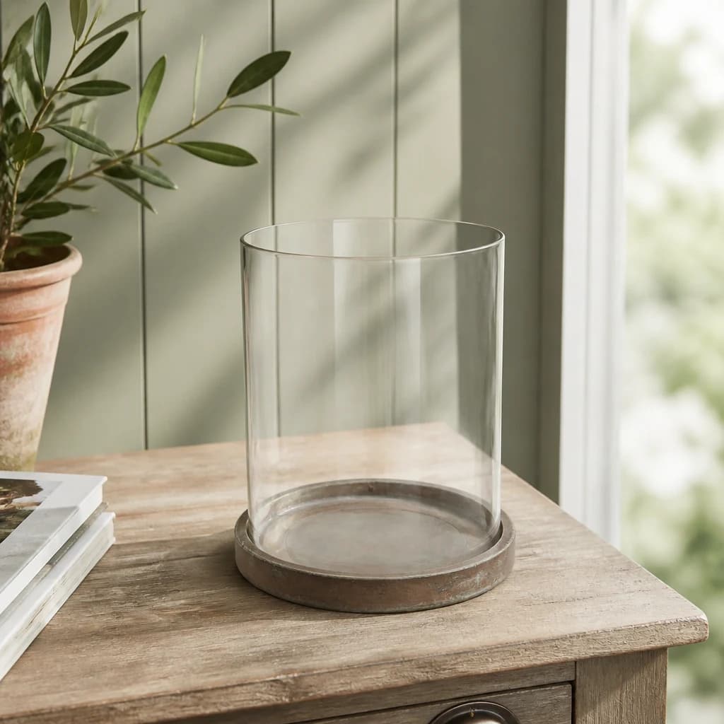 Siena Brown Large Hurricane Lantern - Lanterns, photo 1 of 3