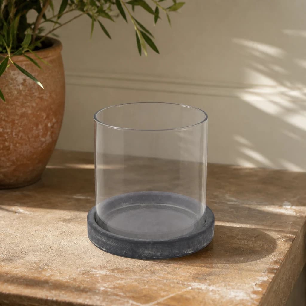 Amalfi Grey Hurricane Lantern