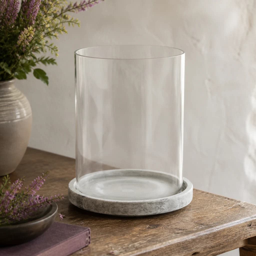 Athena Stone Large Hurricane Lantern - Lanterns, photo 1 of 5