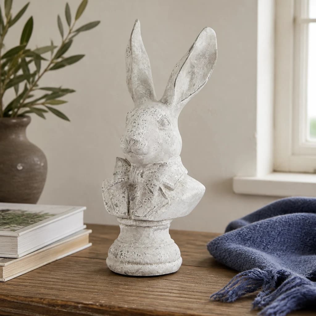 Stone Effect Tuxedo Hare Ornament - Sculptures & ornaments, photo 1 of 3