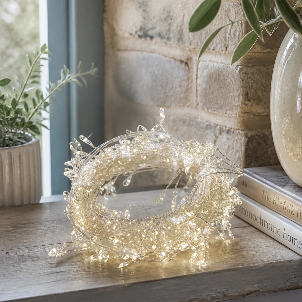 7.2m/23ft 6in Plug In LED Warm White Cluster Micro Lights - Sculptures & ornaments, photo 1 of 2