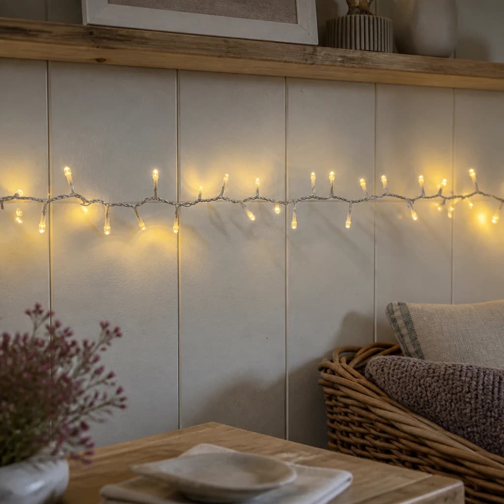 13.6m/44ft 6in Plug In LED Warm White Christmas String Light - Sculptures & ornaments, photo 1 of 3