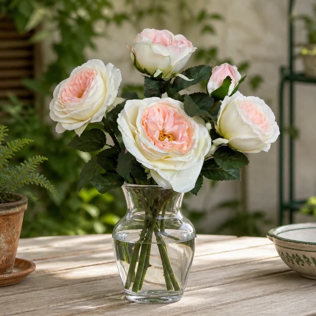 The Natural Garden Collection Pink Charity Rose — Pack of 5 - Artificial plants & flowers