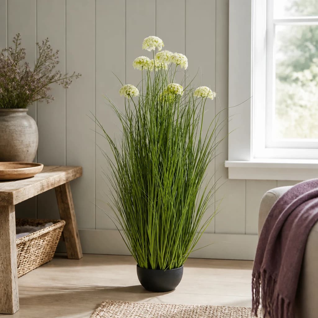 White Allium Plant In Pot - Decorative, photo 1 of 4