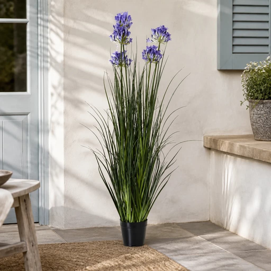 Large Blue Agapanthus Plant In Pot - Artificial plants & flowers, photo 1 of 4