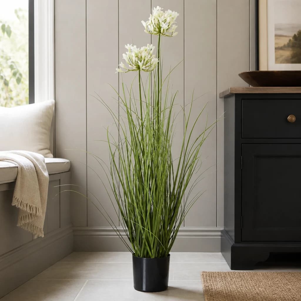White Agapanthus Plant In Pot - Artificial plants & flowers, photo 1 of 4