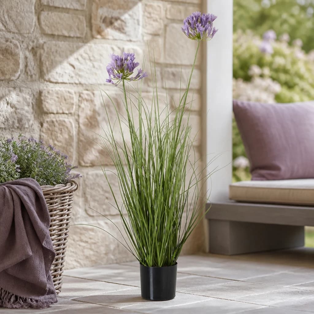 Purple Agapanthus Plant In Pot - Artificial plants & flowers, photo 1 of 4