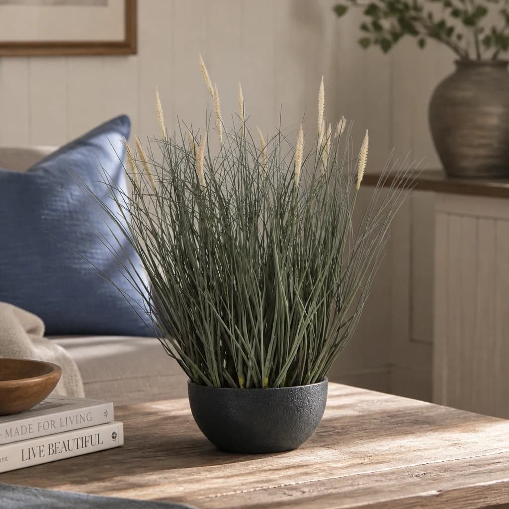 Fountain Grass Plant In Pot - Artificial plants & flowers, photo 1 of 4