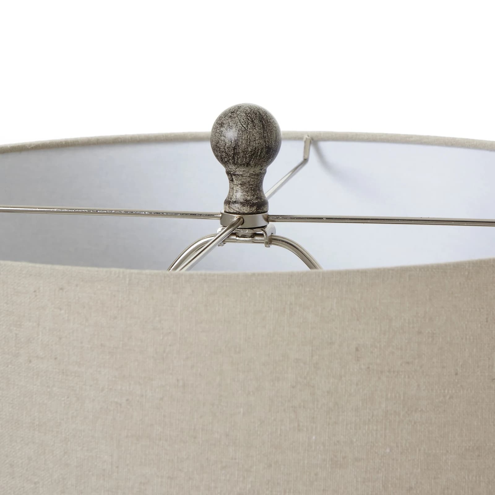 Ochre Carved Textured Table Lamp With Linen Shade - Table lamps, photo 3 of 5