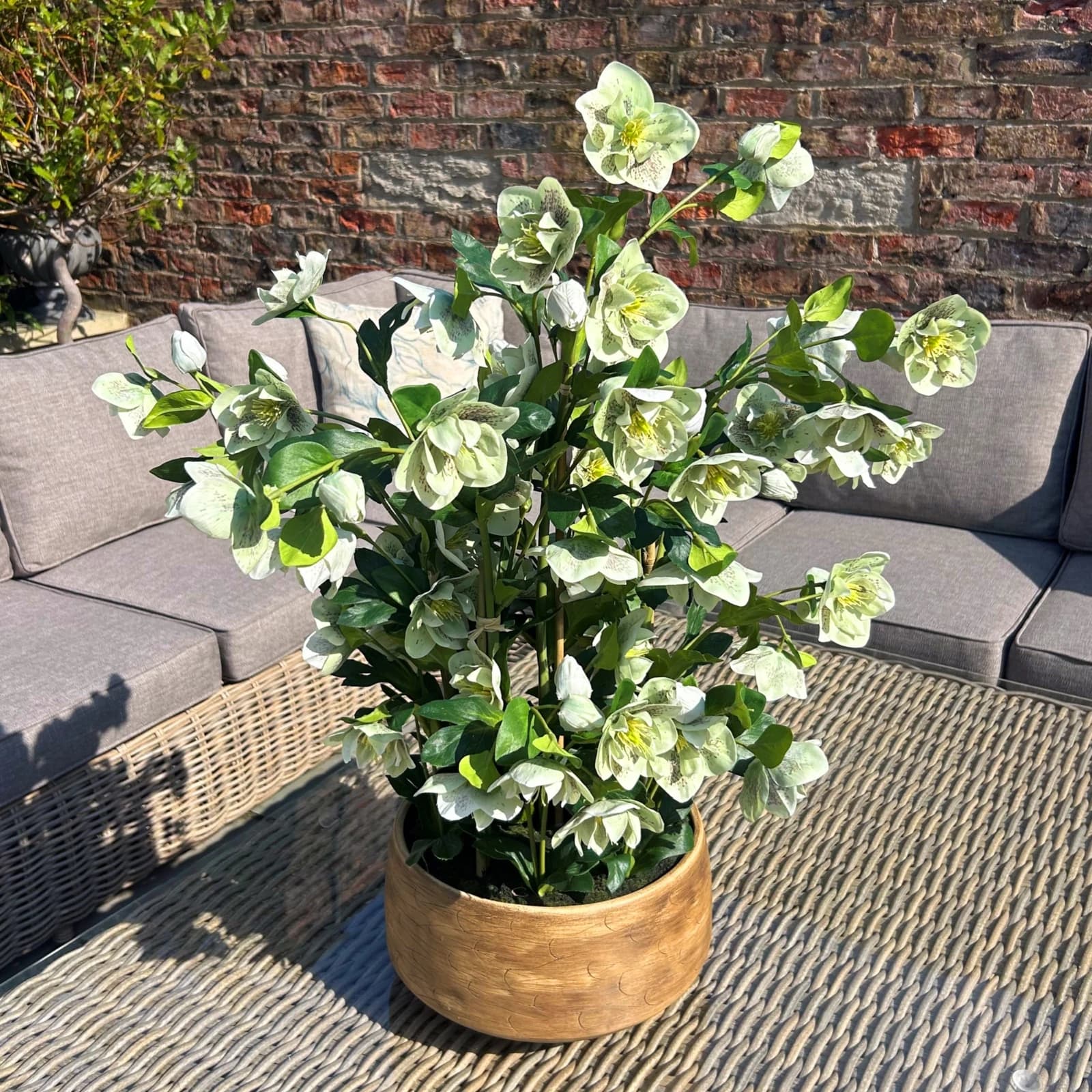 Large Green Hellebore in Taupe Pot - Artificial plants & flowers, photo 2 of 5