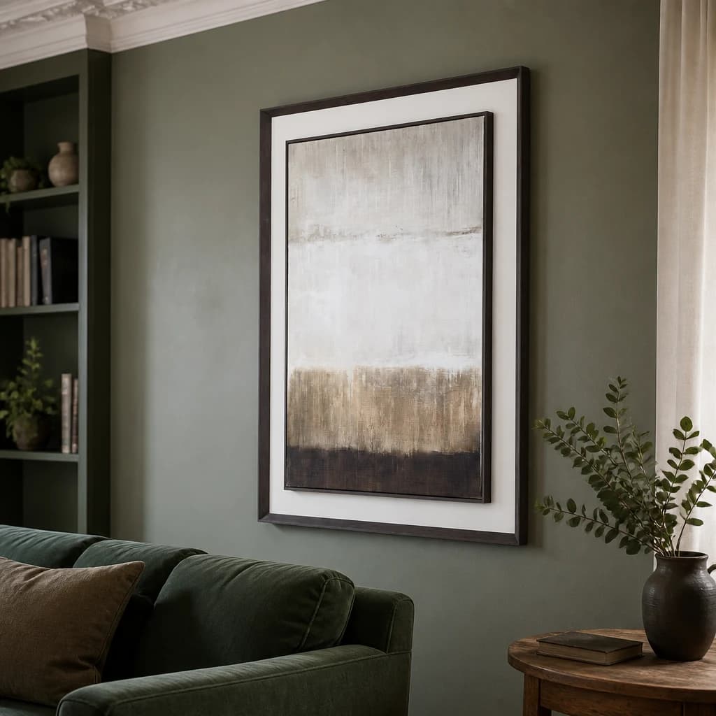 Extra Large Moderno Painting On Linen Mounted In Frame