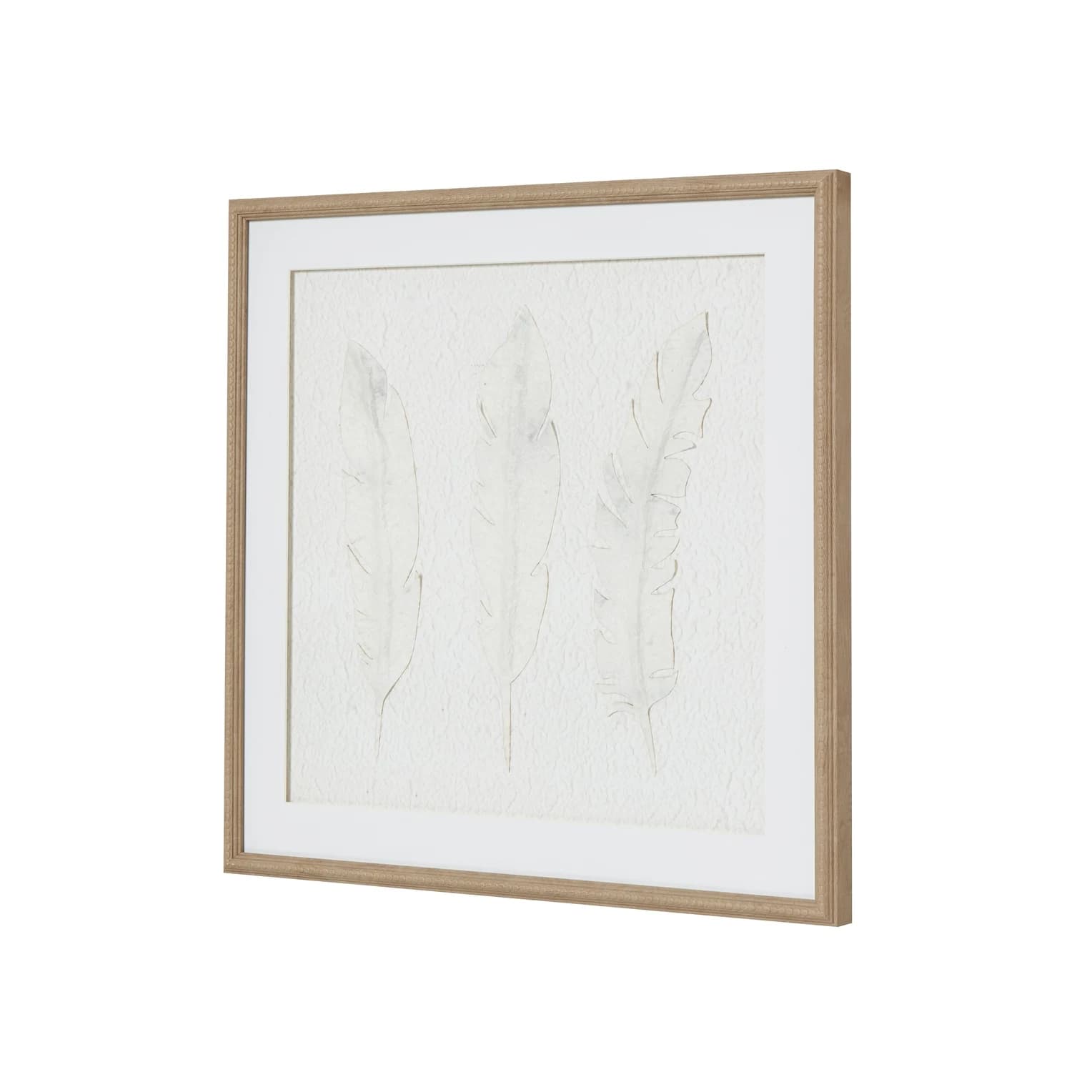 Solli White Feathers Art Mounted In Beaded Frame - Wall art & frames, photo 3 of 6