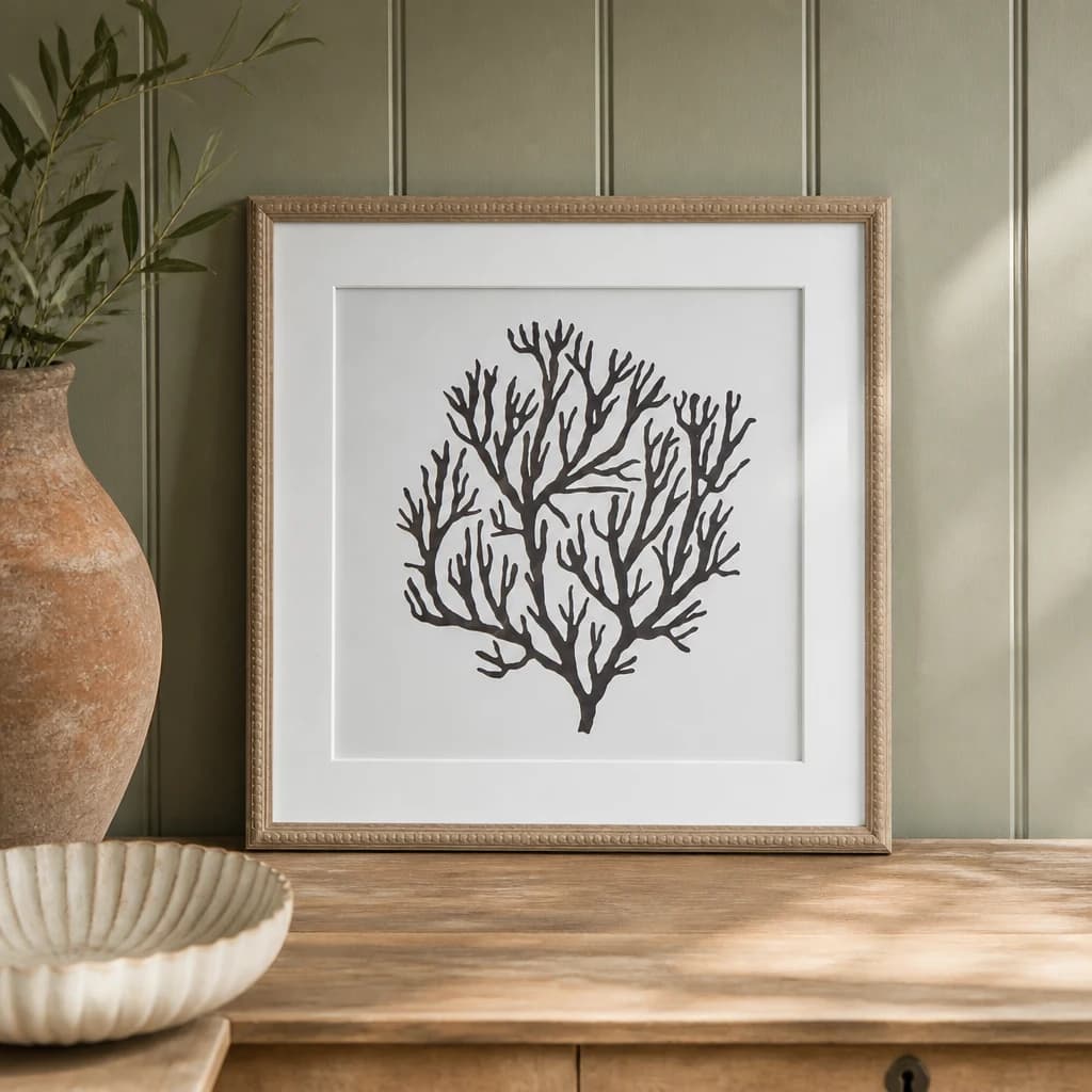 Atol Coral Art Mounted In Beaded Frame - Wall art & frames, photo 1 of 6