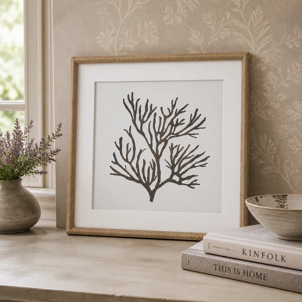 Reef Coral Art Mounted In Beaded Frame - Wall art & frames, photo 1 of 6