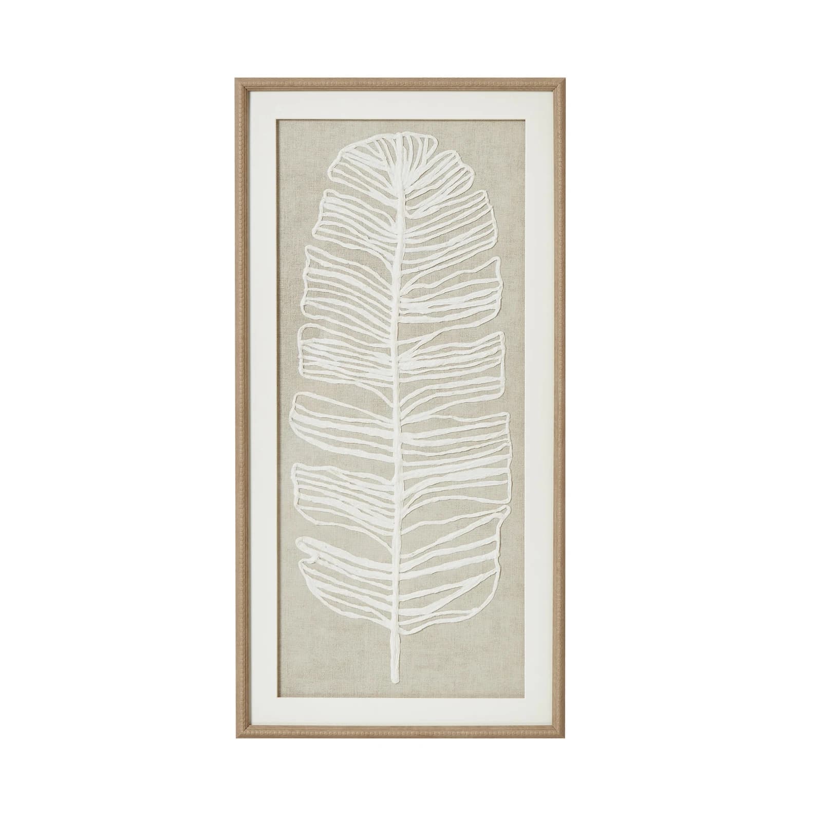 Large Plume White Feather Art Mounted In Beaded Frame - Wall art & frames, photo 2 of 5