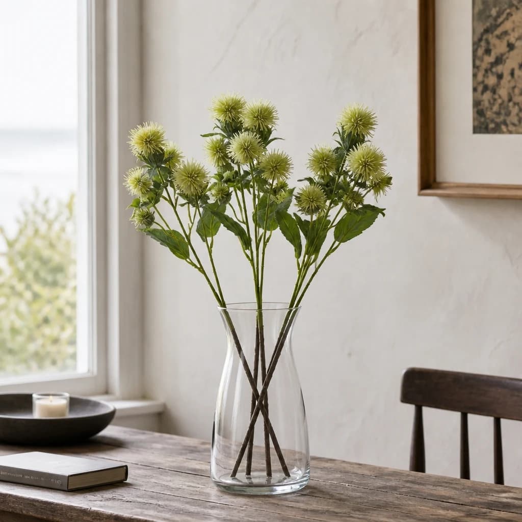 Green Safflower Spray — Pack of 5 - Artificial plants & flowers, photo 1 of 3