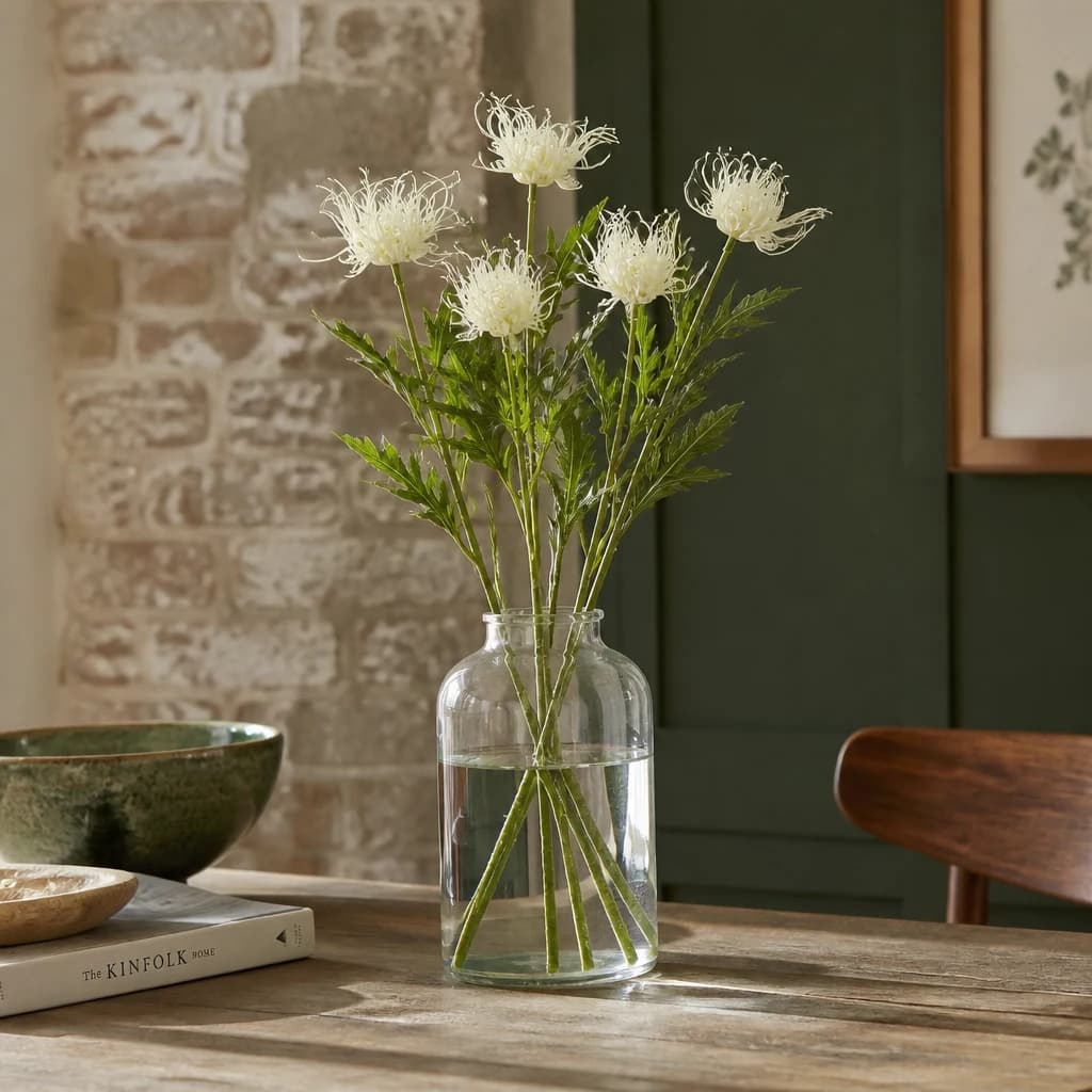 Cream Sea Holly Spray — Pack of 5 - Artificial plants & flowers, photo 1 of 5