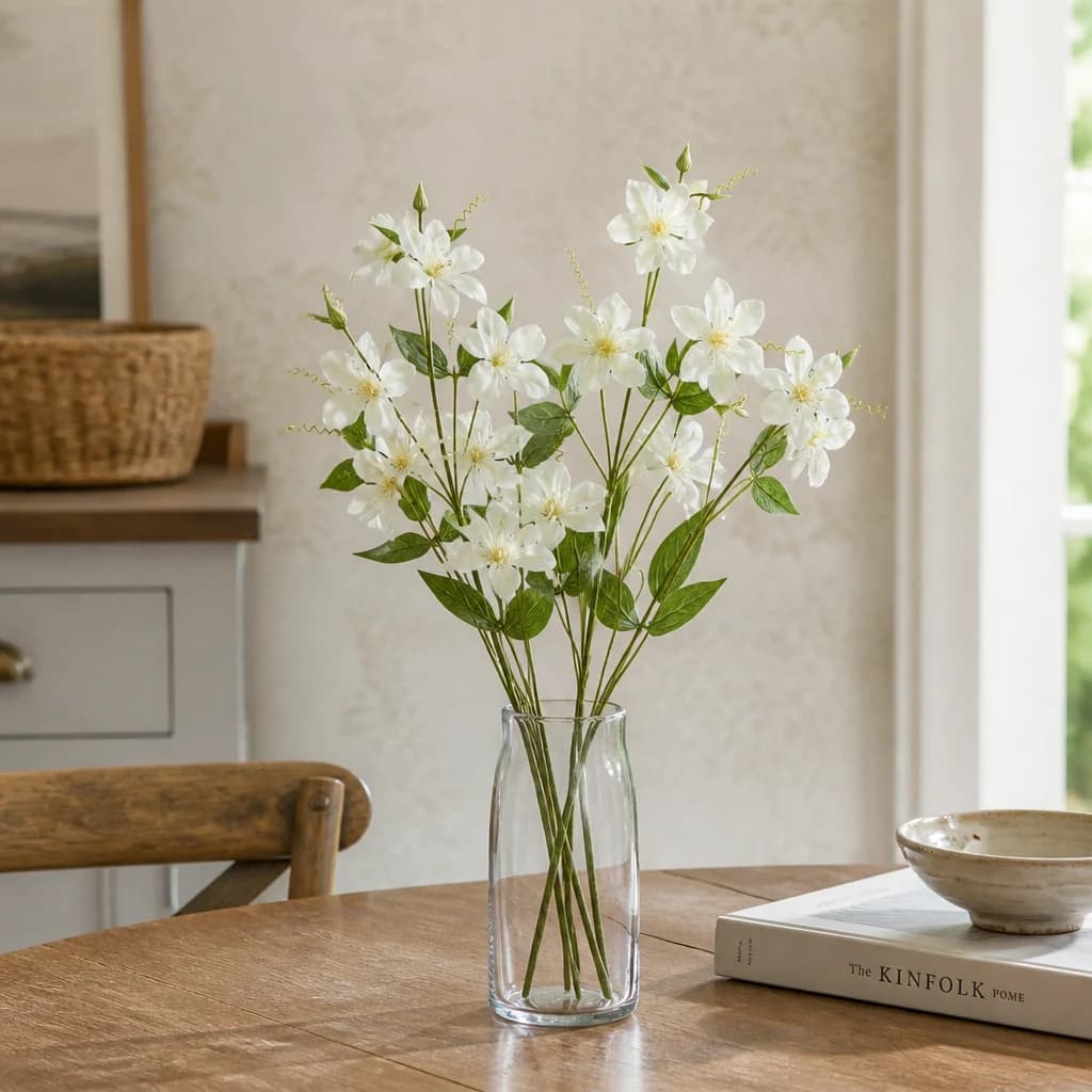 Cream Pearl Clematis Spray — Pack of 5 - Artificial plants & flowers, photo 1 of 3