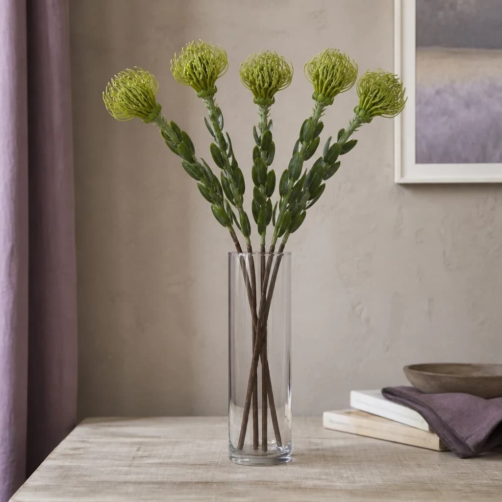 Green Pincushion Protea Spray — Pack of 5 - Artificial plants & flowers, photo 1 of 5