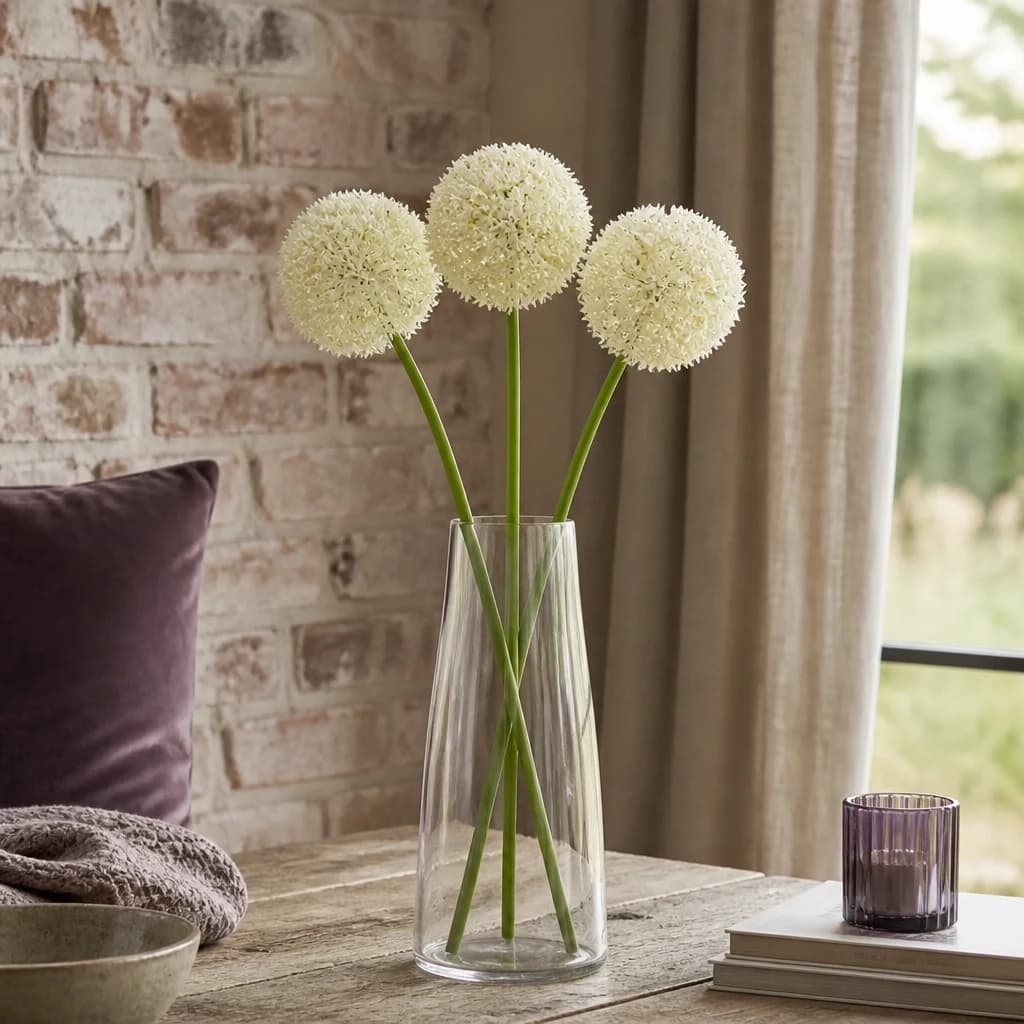 Cream Giant Allium Stem — Pack of 3 - Artificial plants & flowers, photo 1 of 5