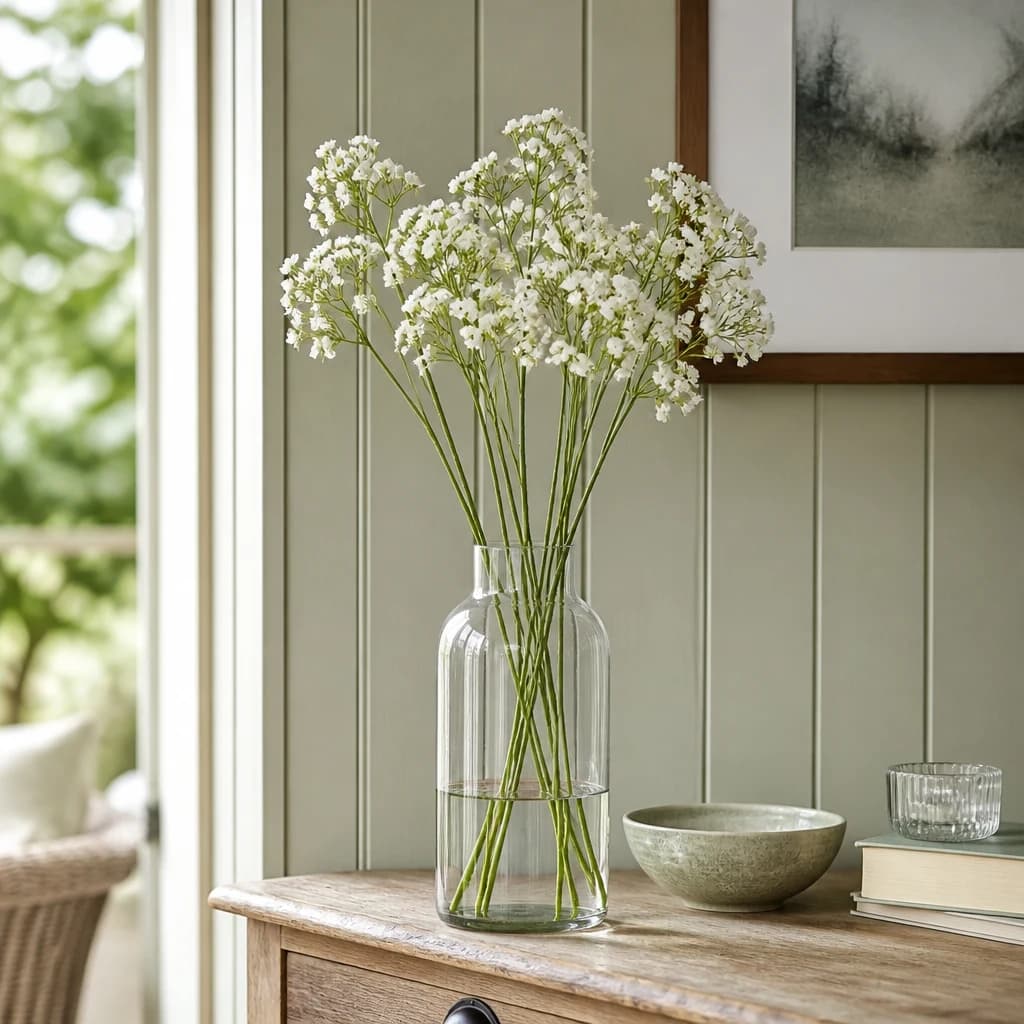 Cream Gypsophila Stem — Pack of 5 - Artificial plants & flowers, photo 1 of 3